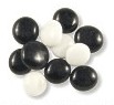 Glasnuggets, schwarz & wei� opak