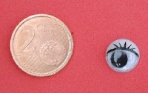 Wackelaugen 10mm rund mit Wimpern