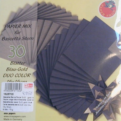 Papiermix für Bascetta Stern - Blau-Gold