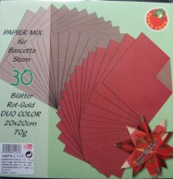 Papiermix für Bascetta Stern - Rot-Gold