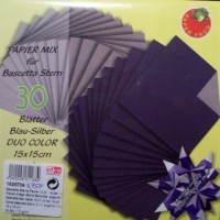 Papiermix für Bascetta Stern - Blau-Silber