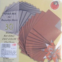 Papiermix für Bascetta Stern - Rot-Silber