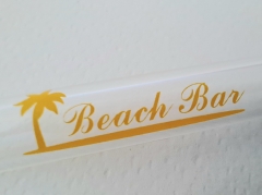 10er Glastrinkhalme BEACHBAR - gerade - 10x200mm inkl. Reinigungsbürsten